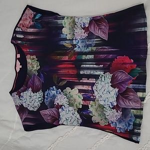 Women's Ted Baker Navy Blue Floral Top Size 0